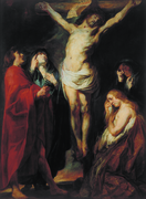 Kruisdood van Jezus, schilderij op paneel door Jacob Jordaens