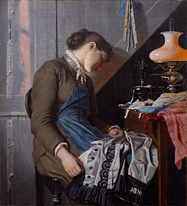 Seamstress. Whit Sunday morning by Wenzel Tornøe, 1882