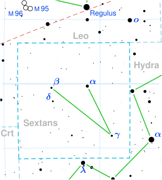 <span class="mw-page-title-main">18 Sextantis</span> K-type giant star in the constellation Sextans