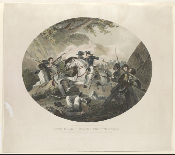 File:Sheridan's cavalry forcing a pass. In their great raid, between Lee's Army and Richmond, May 1864 LCCN2003677911.tif