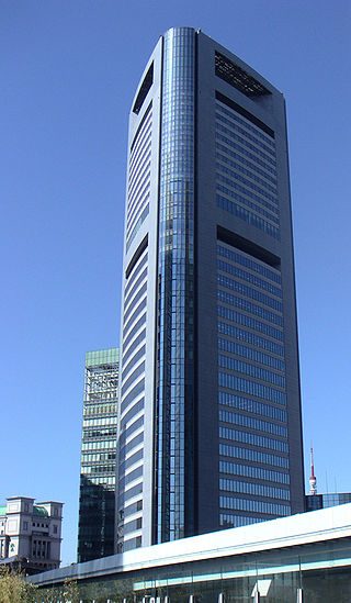 汐留メディアタワー（東京都港区）。共同通信社の本社が入居する
