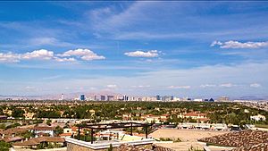 Spring Valley, as seen from the Spanish Hills community, 2016. The Las Vegas Strip is in the background.