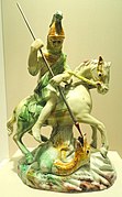 Saint George auf einem englischen Porzellan aus dem 18. Jahrhundert.