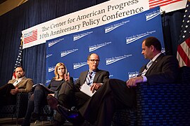 Stephanie Cutter, Thomas Perez, Ben Jealous and Tom Perriello, 2013.jpg