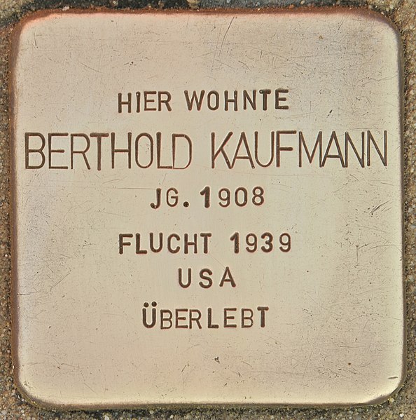 Datei:Stolperstein für Berthold Kaufmann (Wolfenbüttel).jpg