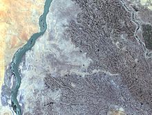 Irrigation of the Nile delta Sudan agriculture Landsat.jpg