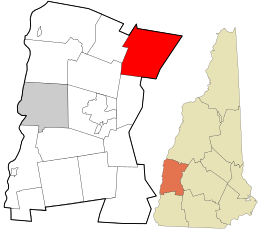 Posizione nella contea di Sullivan e nello stato del New Hampshire.