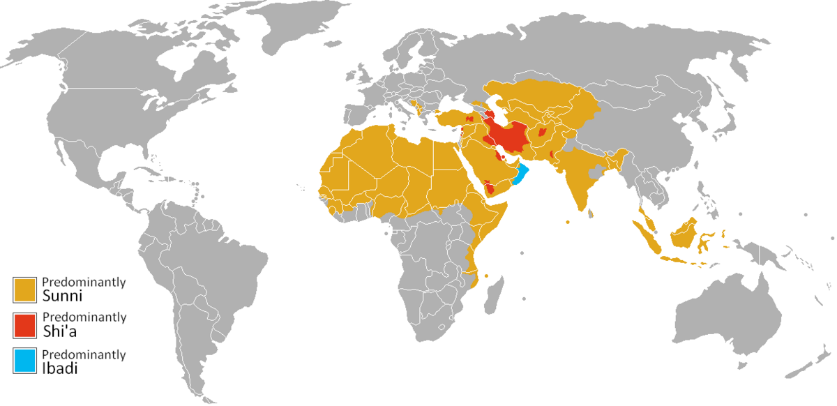 Половина страны. Шииты и сунниты на карте мира. Распределение шиитов и суннитов карта. Карта шиитов и суннитов в мире. Распространение шиитов и суннитов на карте.