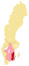 Amtsrettens domskreds (rødt) samt denne kammerret den faldt under (lysrosa).