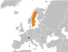 Location map for Sweden and Switzerland.