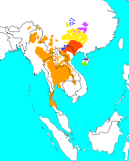 壯侗語系分佈圖