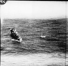 Royal Navy destroyer HMS Anthony rescues survivors from a lifeboat from City of Benares which had been adrift for nine days after the ship was sunk on 17 September 1940. The Battle of the Atlantic, 1939-1945 CH1354.jpg