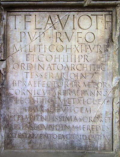 Tombstone from Ravenna of Titus Flavius Rufus.jpg