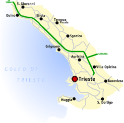 Trieszt megye térképe