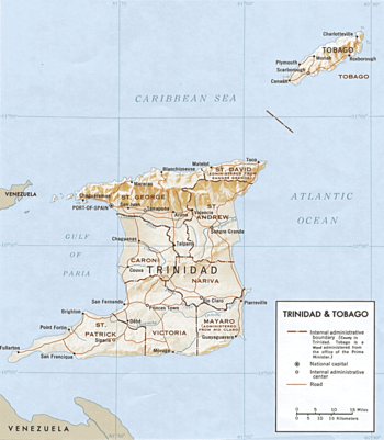 Map of Trinidad and Tobago