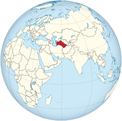 Turkmenistan on the globe (Afro-Eurasia centered).svg