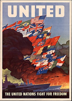 UN Fight for Freedom, Leslie Ragan, 1943 poster