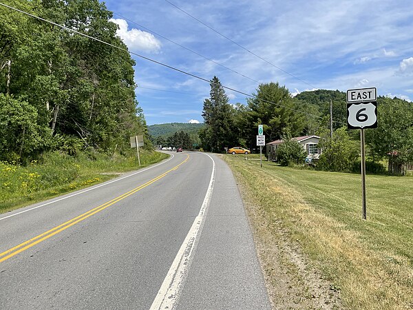 US 6 eastbound past PA 44 in Sweden Valley