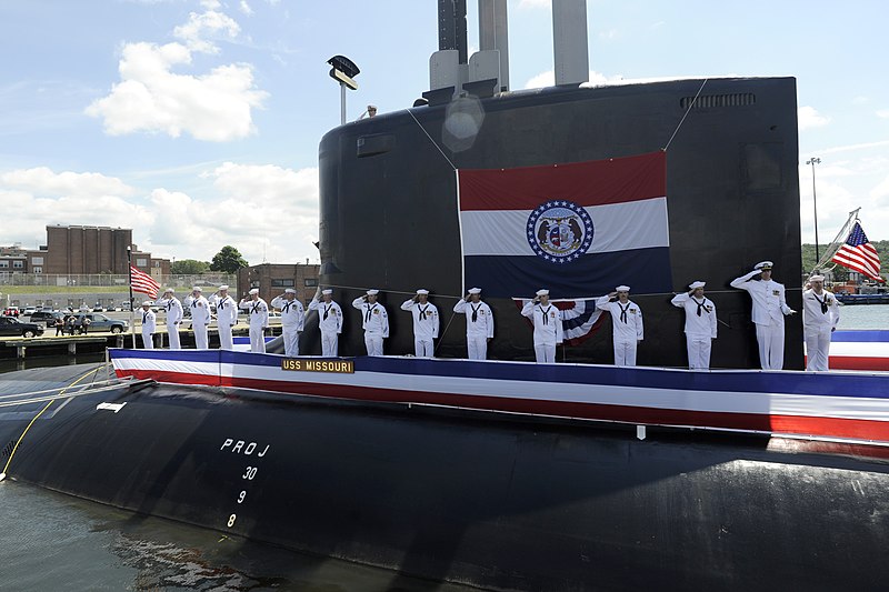 File:US Navy 100731-N-8467N-006 Sailors salute during the commissioning ceremony for the Virginia-class attack submarine USS Missouri (SSN 780).jpg