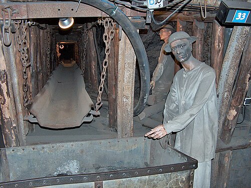 Underground miner in a coal mine