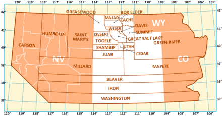 Map of the Territory of Utah in 1856.