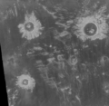 Craters Danilova, Aglaonice and Saskia, Magellan radar image