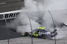 Chevrolet won the Manufacturer's championship with 18 wins & 261 points. Victory burnout (4464166368).jpg