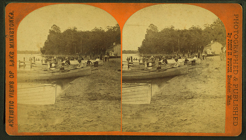 File:View of people in boats and swimming in the lake, by John H. Fouch.jpg