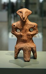 Figurine en argile retrouvée sur le site de Vinča-Belo brdo, British Museum