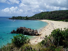 The Rock and bay from Kamehameha Highway