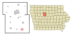 Webster County Iowa Incorporated a Unincorporated oblasti Dayton Highlighted.svg