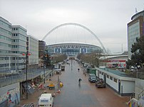 A view of the second Wembley Stadium, due to o...