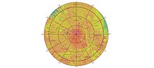 MOLA map showing boundaries of Terra Sirenum near the south pole and other regions Wikimolasouthpole.jpg