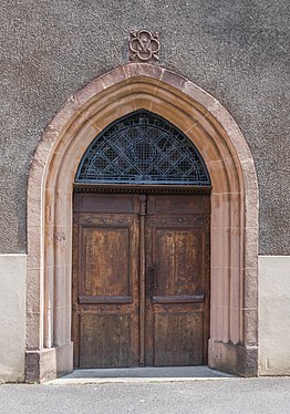 Église Saint Jean-Baptiste de Noailhac, Aveyron, porte en bois