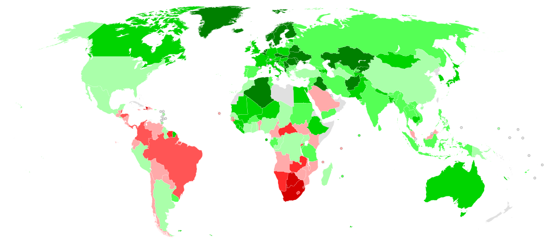 ආදායම් සමතාවය අනුව රටවල් ලැයිස්තුව