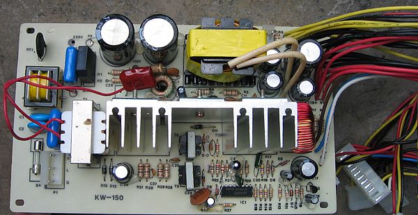 PCB of a power supply from an IBM XT clone