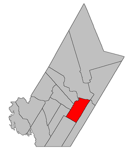 Location within York County, New Brunswick.