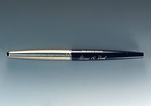 Pen used by President Gerald R. Ford to pardon Richard Nixon on September 8, 1974, in the collection of the Gerald R. Ford Presidential Museum "Pardon" Pen.jpg