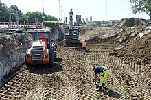 Opfyldning af viadukt ved Rosengårdcentret