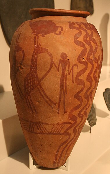 Paintings with symbols on Naqada II pottery (3500–3200 BCE)