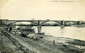 L'ancien pont de Rangiport sur la Seine, détruit en 1940.