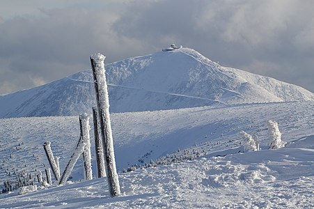 Śnieżka (Sněžka, Schneekoppe). Karkonosze (Riesengebirge) mountains