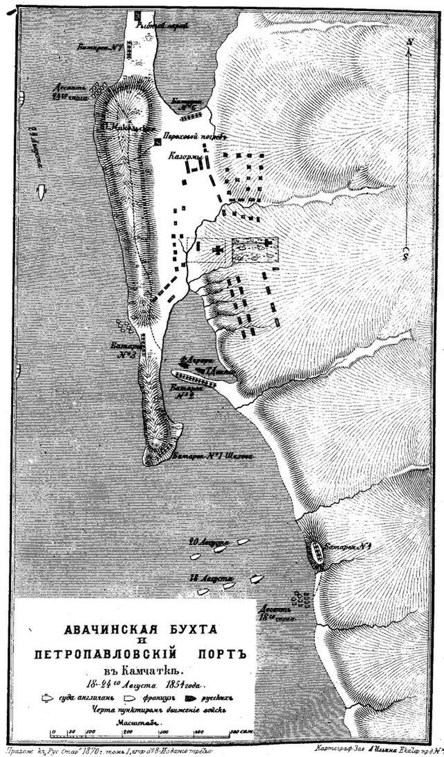 Оборона петропавловска 1854 карта