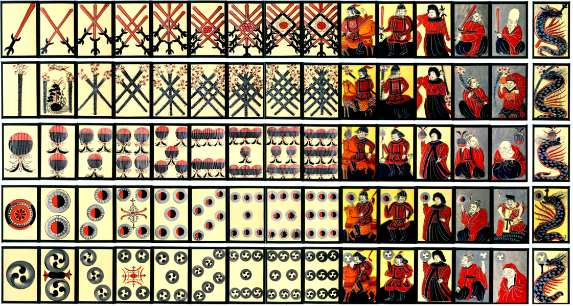 Japanese Unsun karuta cards, evolved from the Extinct Portuguese Pattern