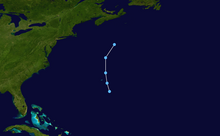 Storm path of Tropical Depression Ten 10L 1993 track.png