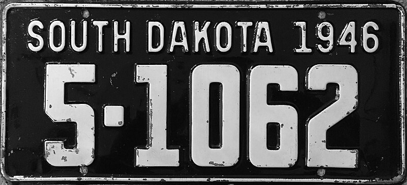 File:1946 South Dakota license plate.jpg