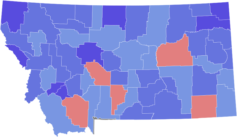 File:1964 United States Senate election in Montana results map by county.svg