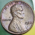 1982 US Penny Lincoln Head Philadelphia Mint (5642438064).jpg