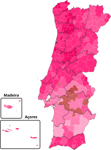 1991 Portuguese presidential election results by municipality.svg