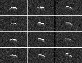 2021年3月22日にゴールドストーン深宇宙通信施設で撮影された(231937) 2001 FO32のレーダー画像